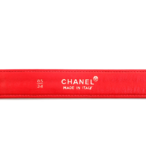 シャネル CHANEL ビコローレ ターンロック ベルト レッド P16024