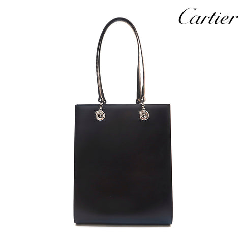 カルティエ CARTIER ハンドバッグ レザー ブラック P16031