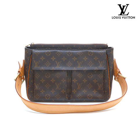 Louis Vuitton LOUIS VUITTON Vivacite MM Monogram Shoulder Bag Brown P16036