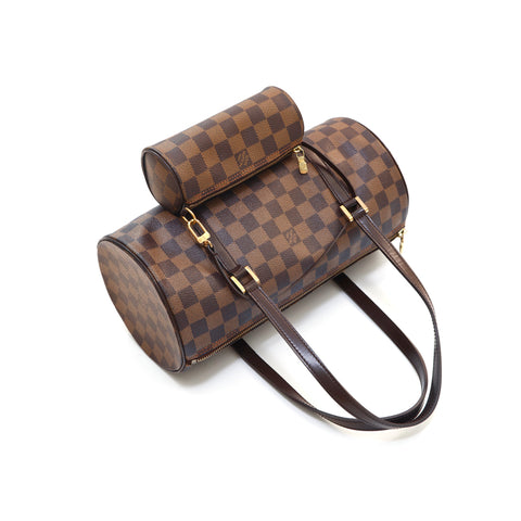 ルイ・ヴィトン LOUIS VUITTON パピヨン ダミエ 親子セット ハンドバッグ ブラウン P16044