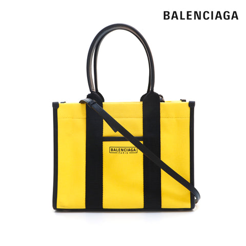 Balenciaga logo 2way shoulder bag canvas yellow P16047