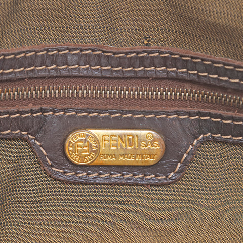 フェンディ FENDI ズッカ柄 キャンバス ハンドバッグ ブラウン P16048 ...