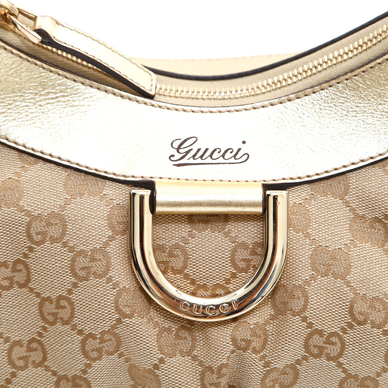 Gucci GG Canvas Leather Handbag Brown P16056 – NUIR VINTAGE