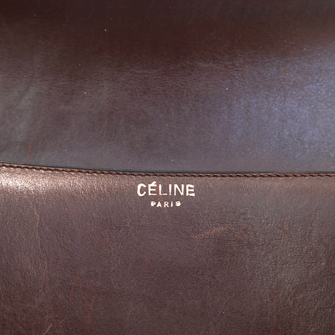 セリーヌ CELINE ロゴ レザー ショルダーバッグ ブラウン P16059