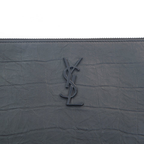 イヴ・サンローラン YVES SAINT LAURENT ロゴ クラッチバッグ ブラック P16062