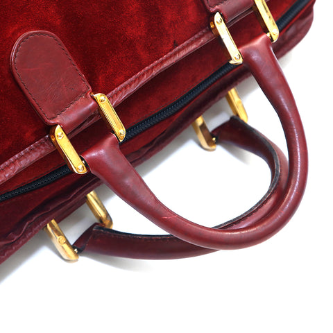 Loewe Amazona Anagram Wildleder x Leder Handtasche Rot P16069