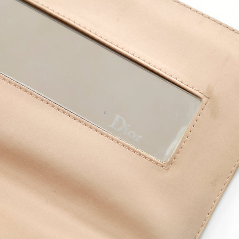 クリスチャンディオール Christian Dior パンチング レザー ミラー付き クラッチバッグ ハンドバッグ ホワイト×ブラック P16073