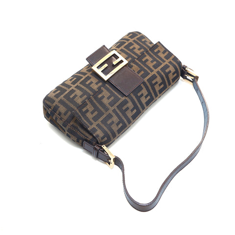 FENDI Zucca Pattern Mamma Bucket Shoulder Bag Brown P16091