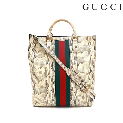 グッチ GUCCI シェリーライン エキゾチックレザー ショルダーバッグ ベージュ P16092