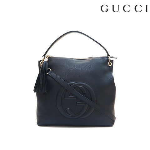 Gucci Soho Leather Shoulder Bag Black P16094