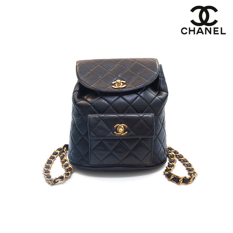 Chanel CHANEL Matelasse Coco Mark Backpack/Daypack Leather Black P16118
