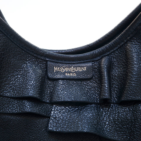 Yves Saint Laurent Yves Saint Laurent Logo Handsbag en cuir noir P16127