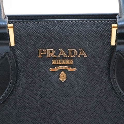 プラダ PRADA ロゴ 2way ショルダーバッグ レザー ブラック P16132