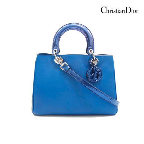 クリスチャンディオール Christian Dior ディオリッシモ 2way ショルダーバッグ レザー ブルー P16156