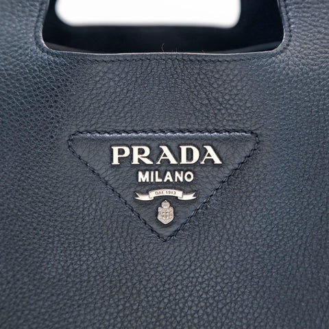 プラダ PRADA ロゴ レザー ハンドバッグ ブラック P16162