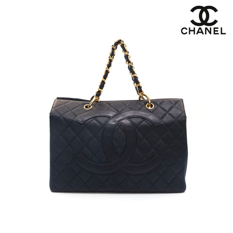 シャネル CHANEL キャビアスキン ココマーク ハンドバッグ レザー ブラック P16168