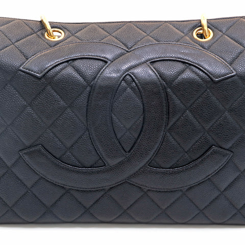 Chanel Caviar Skin Coco Mark Handtasche Leder Schwarz P16168