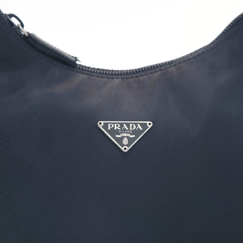 極美品 プラダ PRADA 三角ロゴ ナイロン ハンドバッグ ブラック P16180 