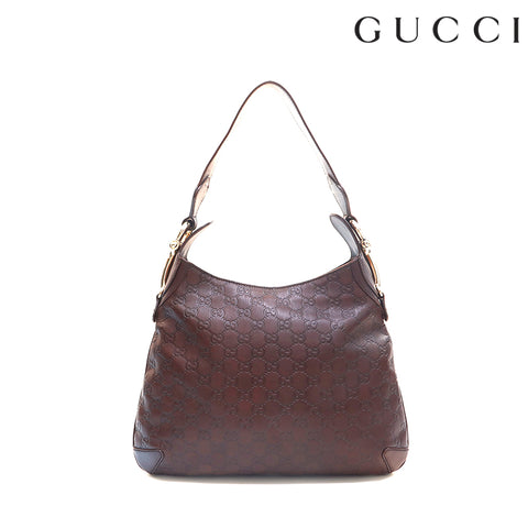 グッチ GUCCI GG シマ ワン ショルダーバッグ ブラウン P16183