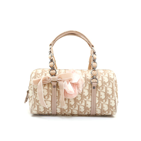 Christian Dior Trotter PVC Flower Chain Handbag Beige P16187