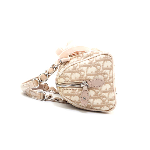 Christian Dior Trotter PVC Flower Chain Handbag Beige P16187