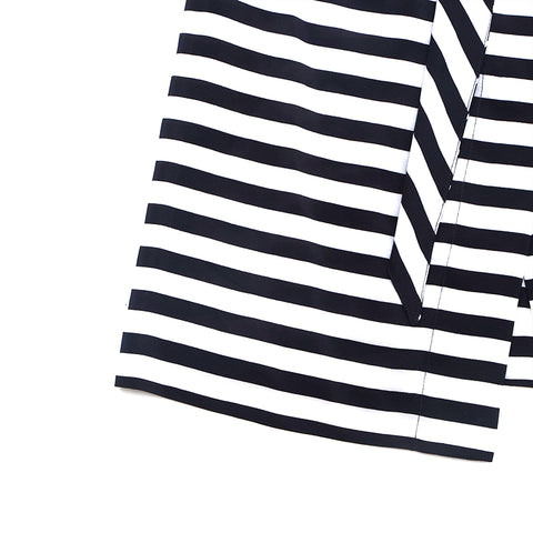 Chanel Stripe Robe Silk blanc x noir p16238