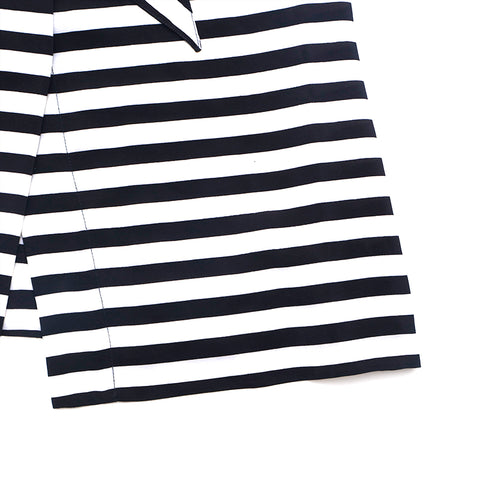 Chanel Stripe Robe Silk blanc x noir p16238