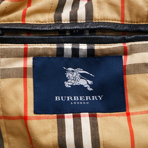 バーバリー BURBERRY トグルボタン ダッフルコート レザー ブラック P16241