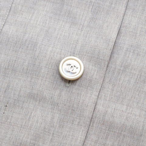 シャネル CHANEL ココマーク ボタン 半袖シャツ 麻・リネン グレー P16251