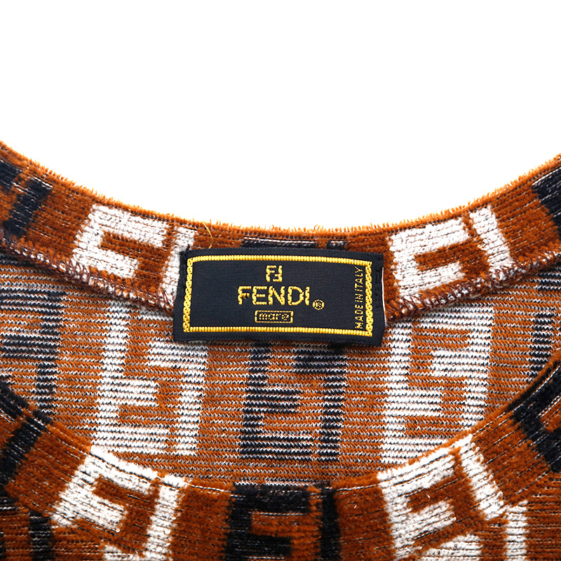 フェンディ FENDI ズッカ柄 ノースリーブ パイル地 ワンピース