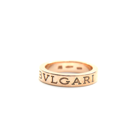 ブルガリ BVLGARI 1Pダイヤ ダブルロゴ Au750 6.20g 48サイズ 8号 リング・指輪 ゴールド P16320