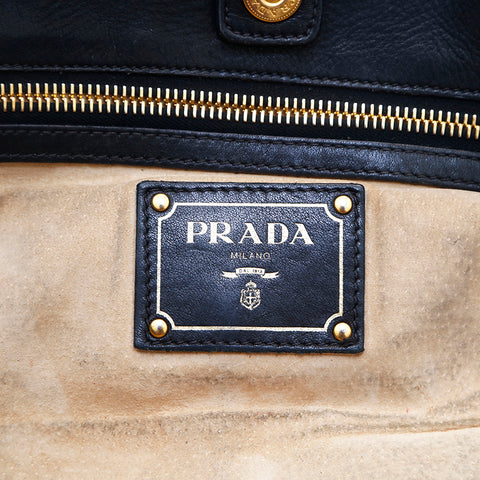 プラダ PRADA レザー トートバッグ ブラック P16332