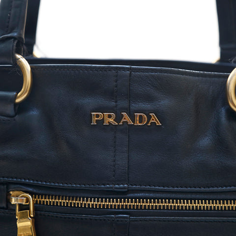 プラダ PRADA レザー トートバッグ ブラック P16332