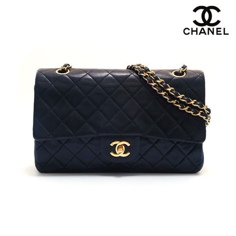 シャネル CHANEL ダブルフラップ マトラッセ  ショルダーバッグ レザー ブラック P16377