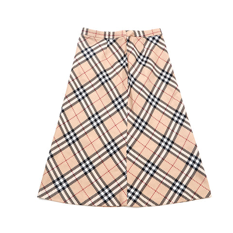 Burberry Nova Check Jacket Skirt Set Beige P16383