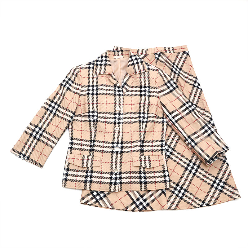 Burberry Nova Check Jacket Skirt Set Beige P16383 – NUIR VINTAGE