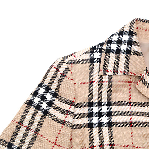 Burberry Nova Check Jacket Skirt Set Beige P16383