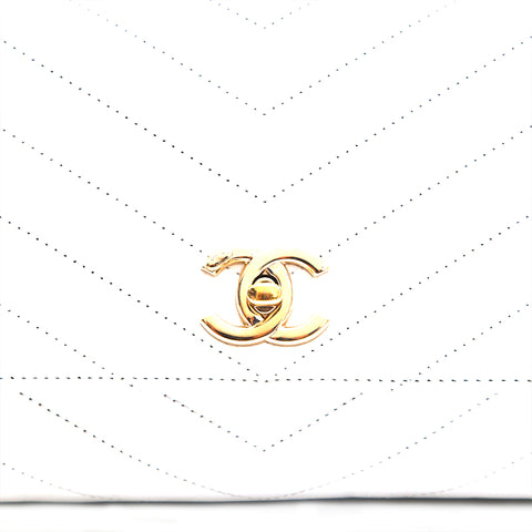 シャネル CHANEL 2WAY Vステッチ カーフ G金具 ショルダーバッグ グレー P16512