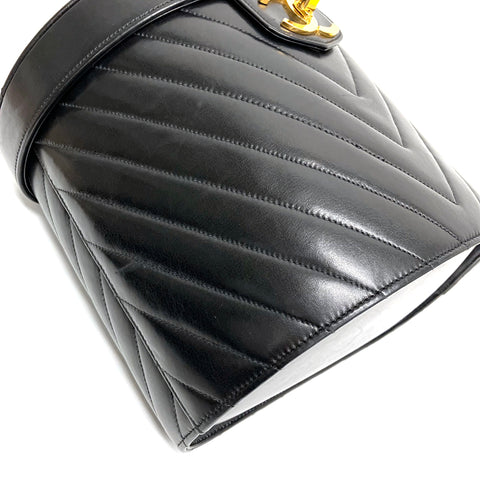 Chanel Chevron 2-Wege Spiegelte Waschtasche Schwarz WS2442