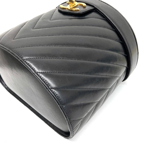 Chanel Chevron 2-Wege Spiegelte Waschtasche Schwarz WS2442