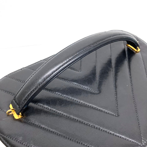 Chanel Chevron 2-Wege Spiegelte Waschtasche Schwarz WS2442