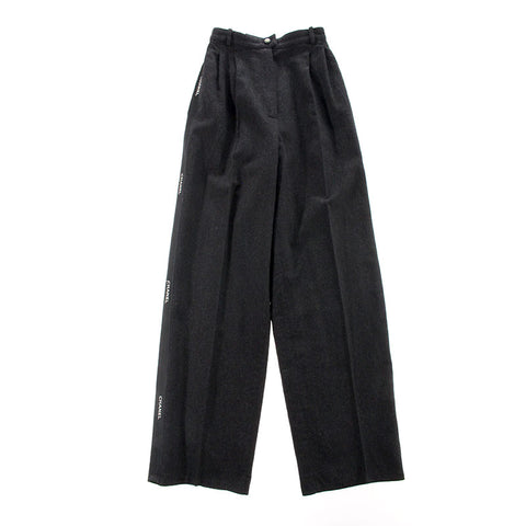 Chanel CHANEL Side Ribbon Logo Pants Dark Gray EIT0174P2444