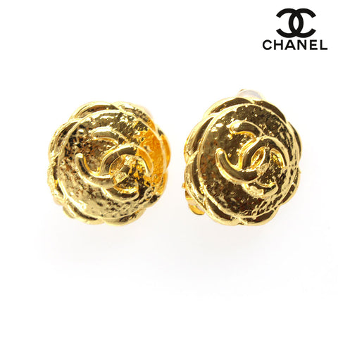 Chanel chanel coco mark fleur type de boucle oreille or p2624