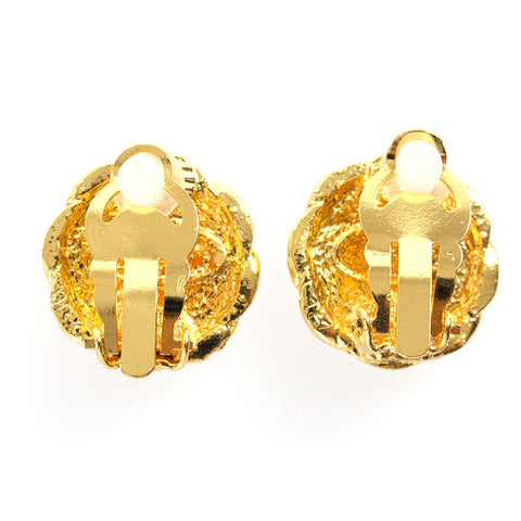 Chanel CHANEL Coco Mark Flower type Earring Gold P2624