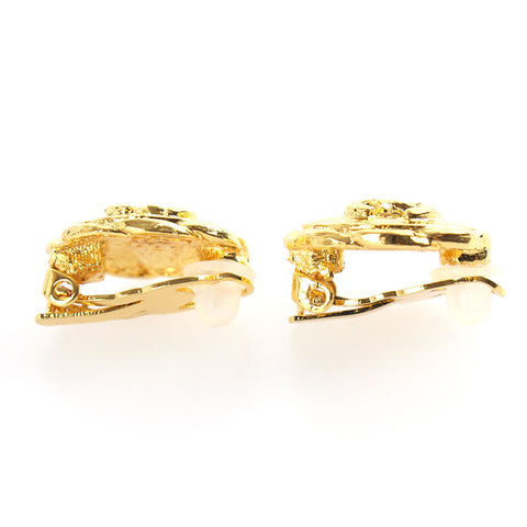 Chanel CHANEL Coco Mark Flower type Earring Gold P2624