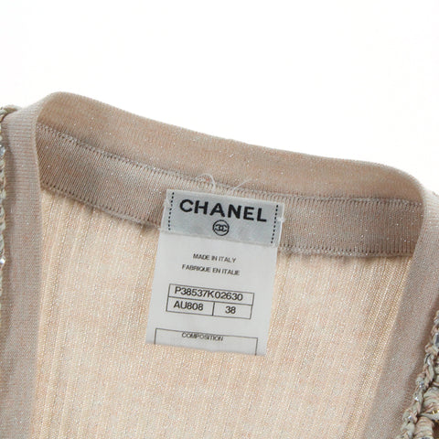 香奈儿香奈儿（Chanel Chanel Chanel）羊绒混合合奏开衫顶部淡粉红色P2782