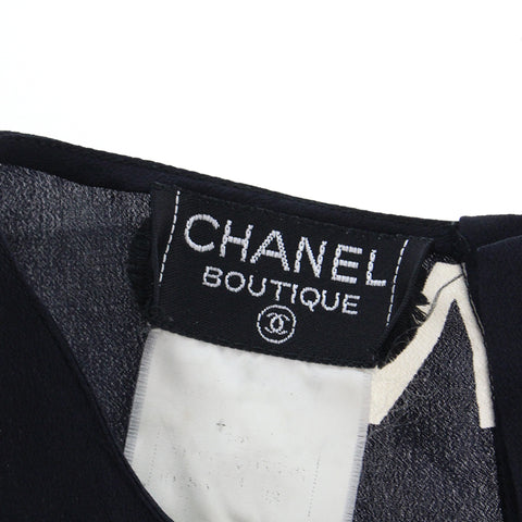 シャネル CHANEL シルク ココマーク ロゴ ブラウス ブラック P2848