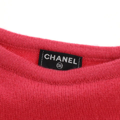 Chanel CHANEL Cashmere Knit Clover Emblem One Piece 09A Pink P2850