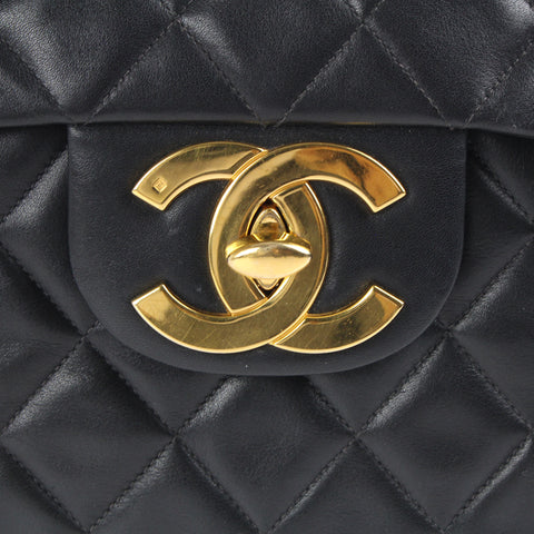 シャネル CHANEL デカマトラッセ チェーン ショルダーバッグ 3番台 レザー ブラック P2882