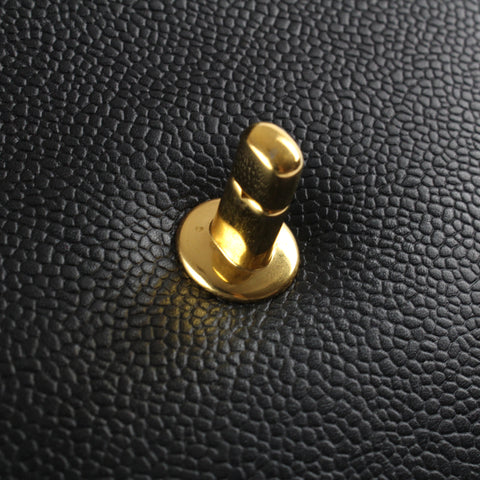 Chanel Chanel drehen Verriegelung Handtasche Halbumhängetasche 5. Leder Schwarz P2915